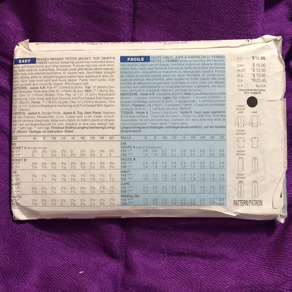 Butterick Sewing pattern 4582 top skirt pants sz 18 20 - Picture 2 of 7